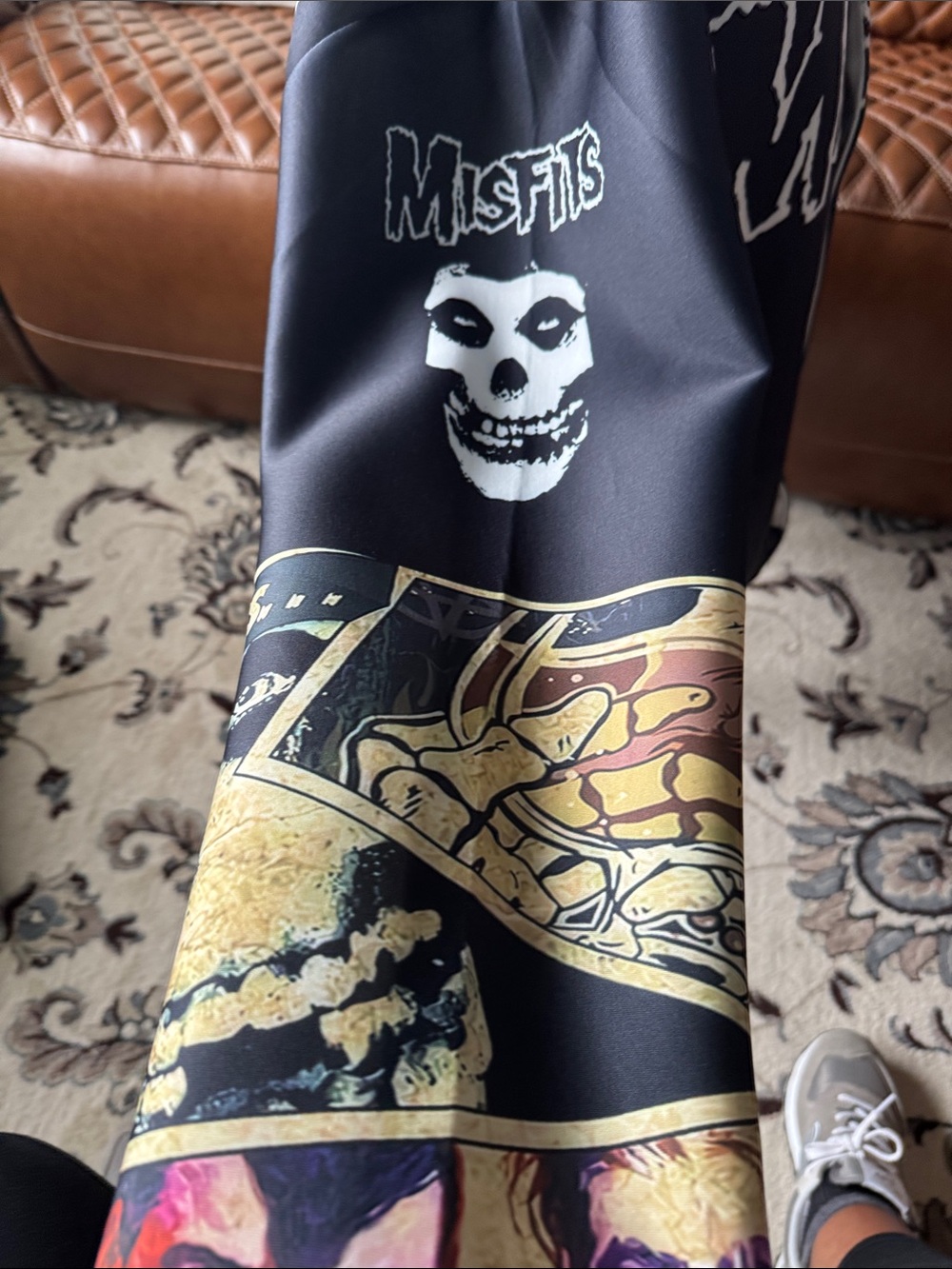Graphic Skull Bomber Jacket in Black and Yellow - Picture 4 of 7